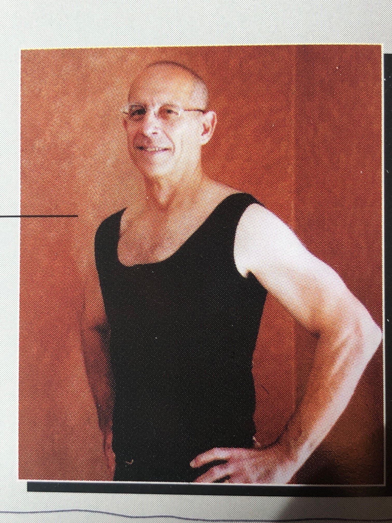 Man wearing a compression vest after gynecomastia surgery.