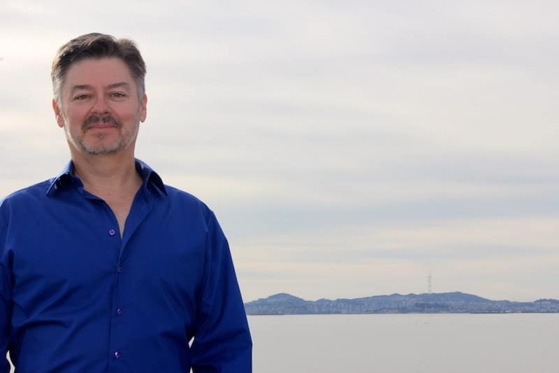  Merle Yost founder of gynecomastia.org, enjoying the San Francisco Bay after gynecomastia surgery.with Dr.Delgado