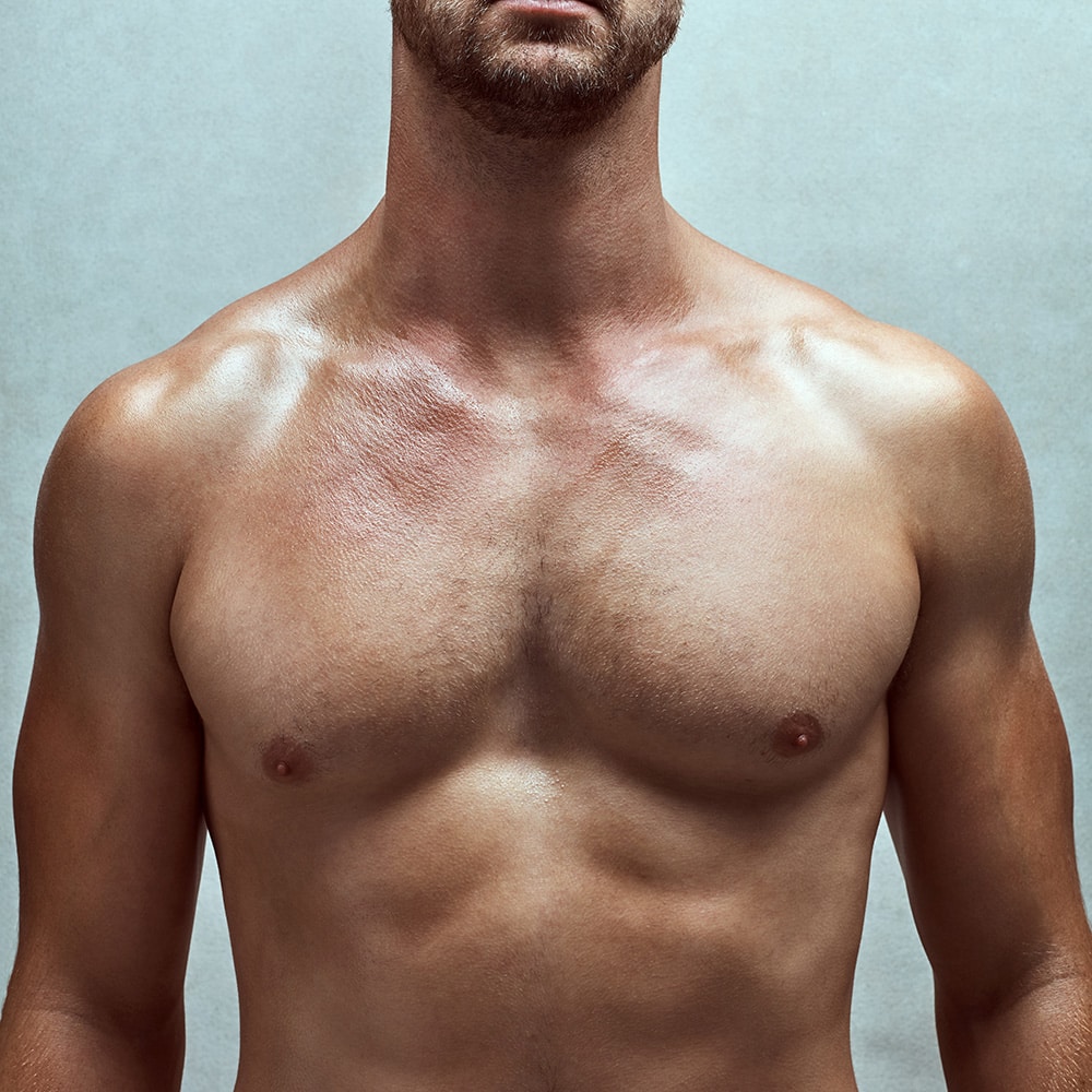 Up close of a mans chest