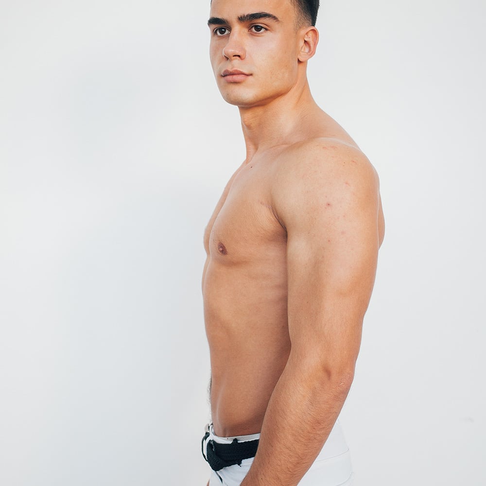 Profile of a fit young man